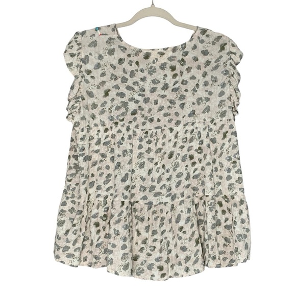 Savanna Jane boho babydoll style leopard print with multi embroidery. Size M - Picture 2 of 9